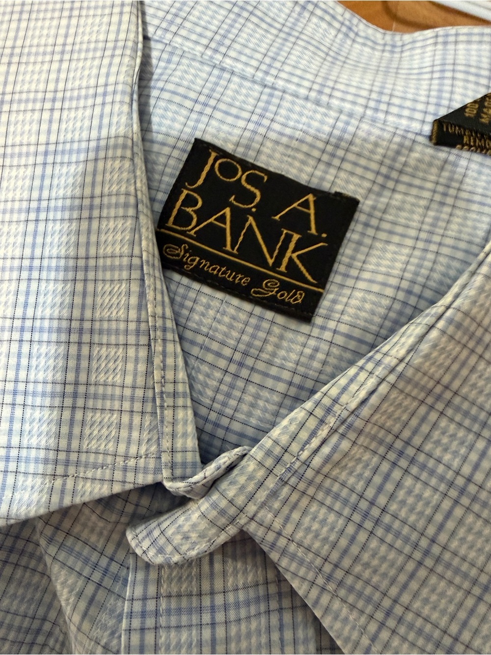 Jos. A. Bank Blue and White Windowpane Dress Shirt